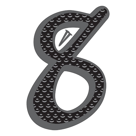 Hy-Ko 4.5In Black Zinc Number 8, 10PK A20265